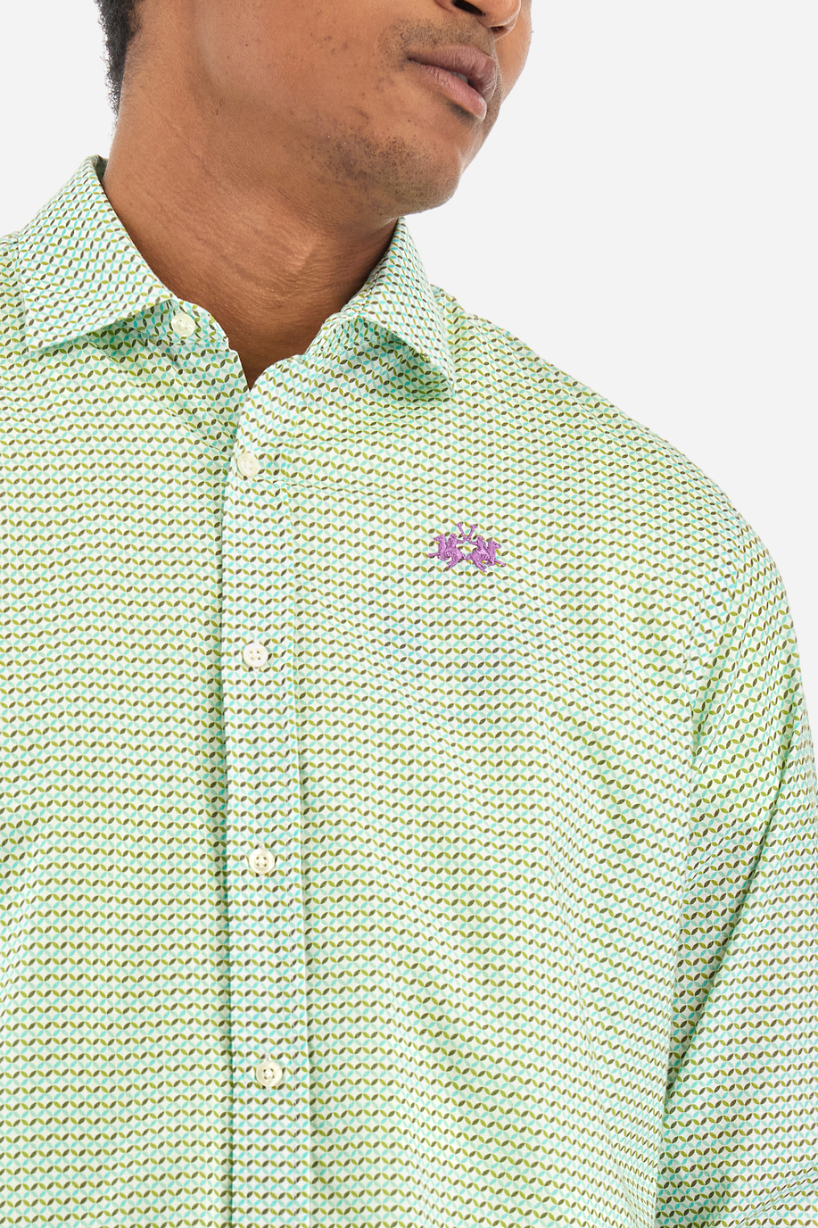 Hemd mit geometrischem Muster aus Baumwolle - Innocent - Essential | La Martina - Official Online Shop