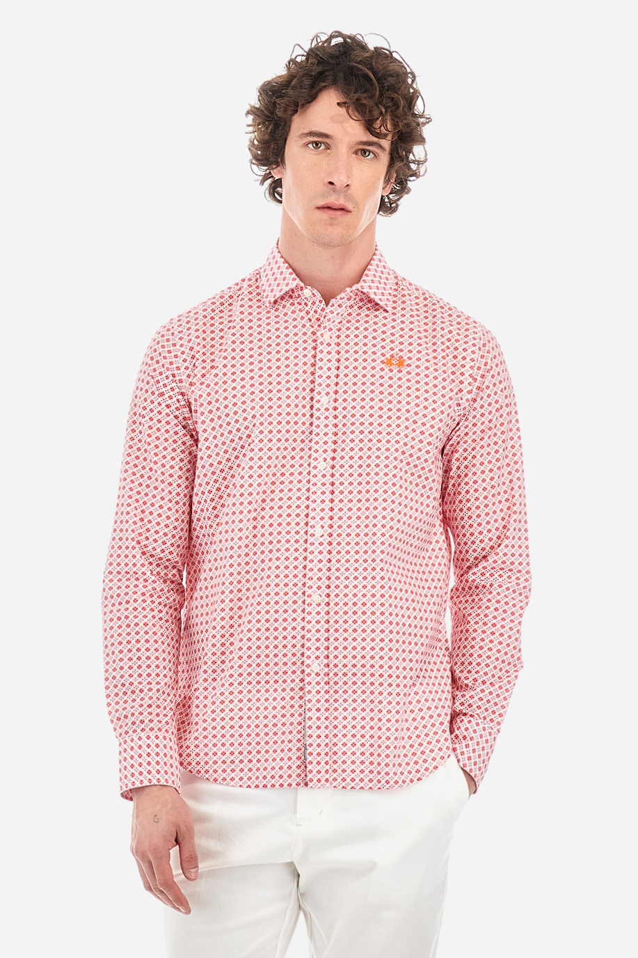 Popeline-Hemd mit geometrischem Muster – Innocent - Hemden | La Martina - Official Online Shop