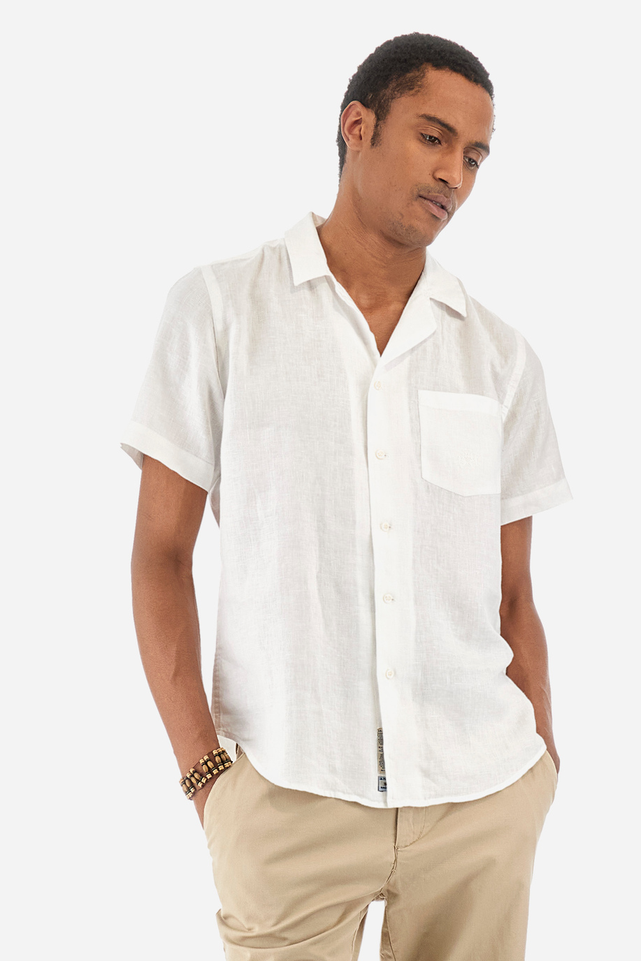 Chemise à manches courtes en lin - Varoun - Chemises | La Martina - Official Online Shop