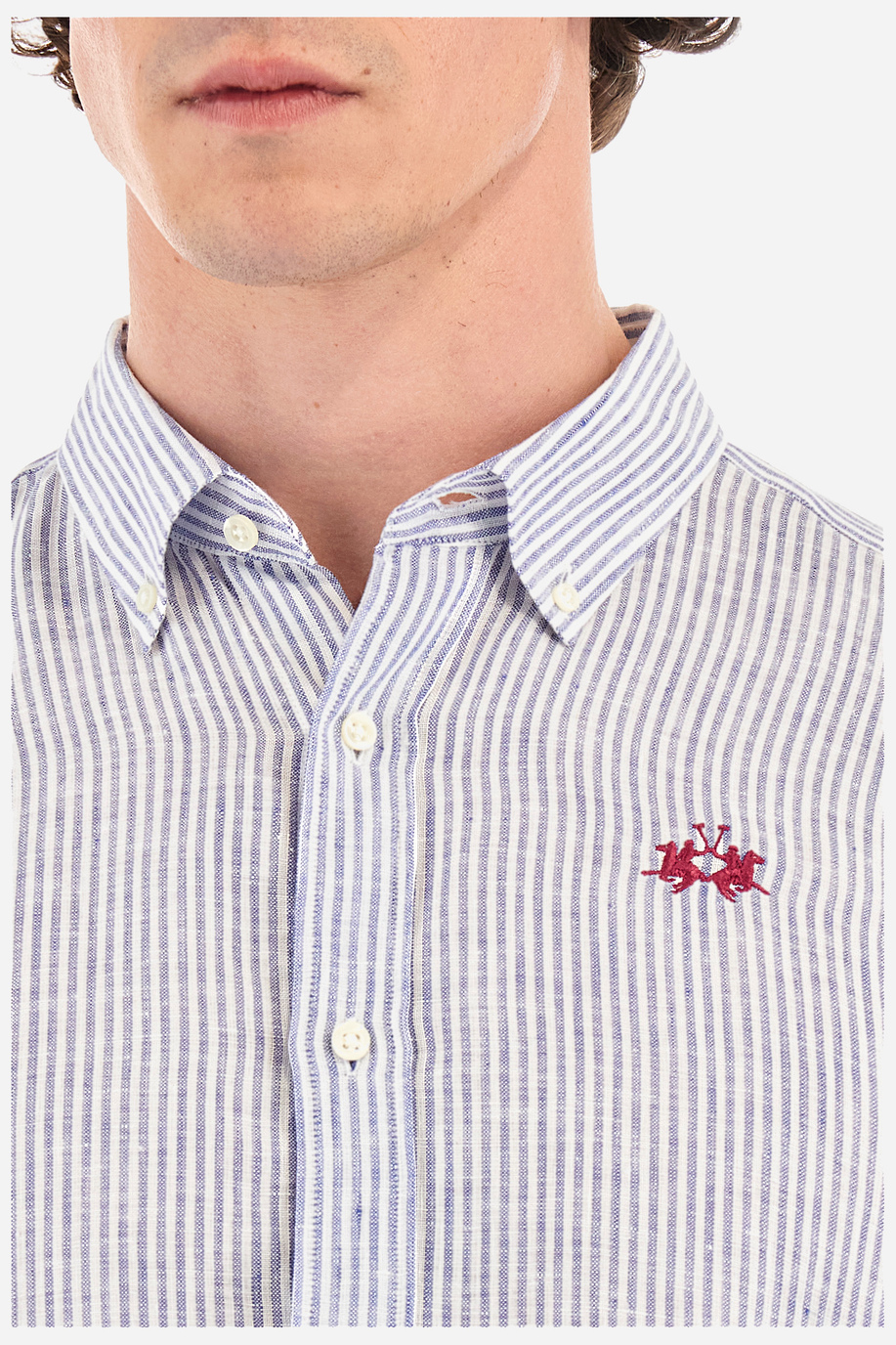 Hemd aus Baumwolle mit Streifenprint - Rodolfo - XLarge-Größen | La Martina - Official Online Shop
