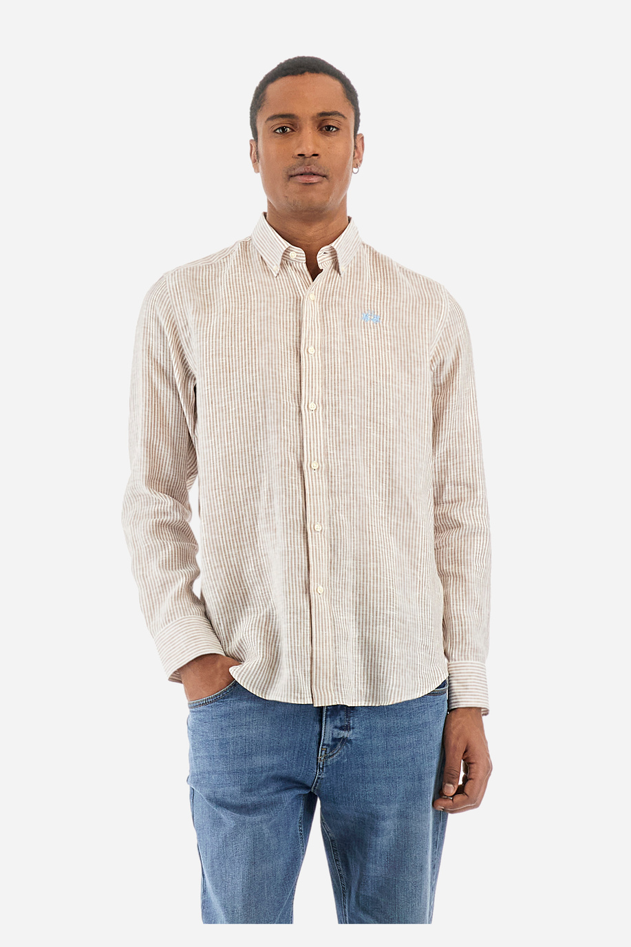Hemd aus Baumwolle mit Streifenprint - Rodolfo - XLarge-Größen | La Martina - Official Online Shop