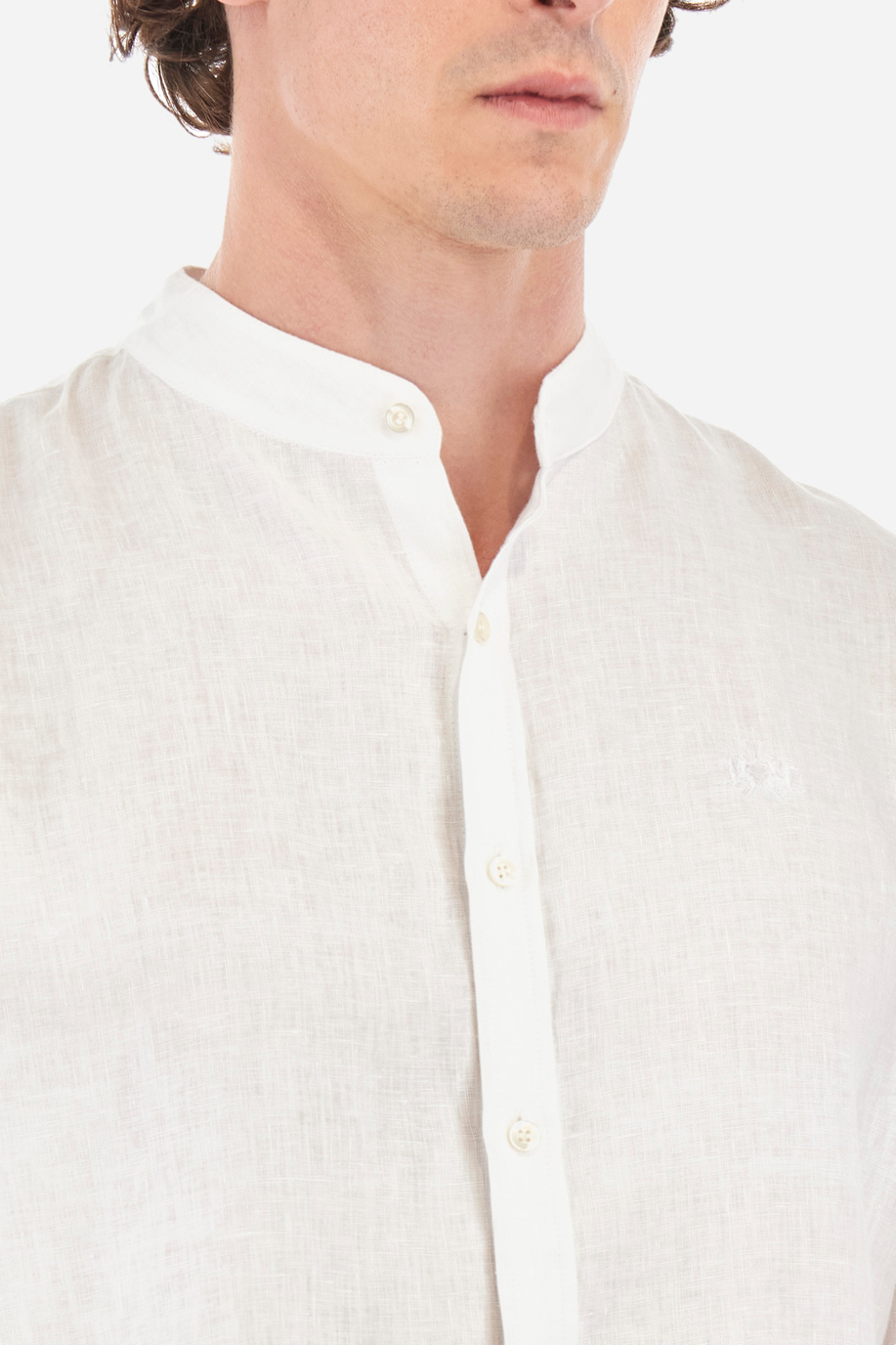 Camisa de lino de corte recto - Yasr - XLarge sizes | La Martina - Official Online Shop