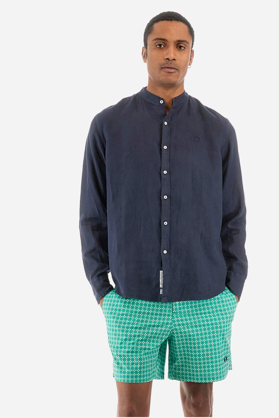 Camisa de lino de corte recto - Yasr - Camisas | La Martina - Official Online Shop