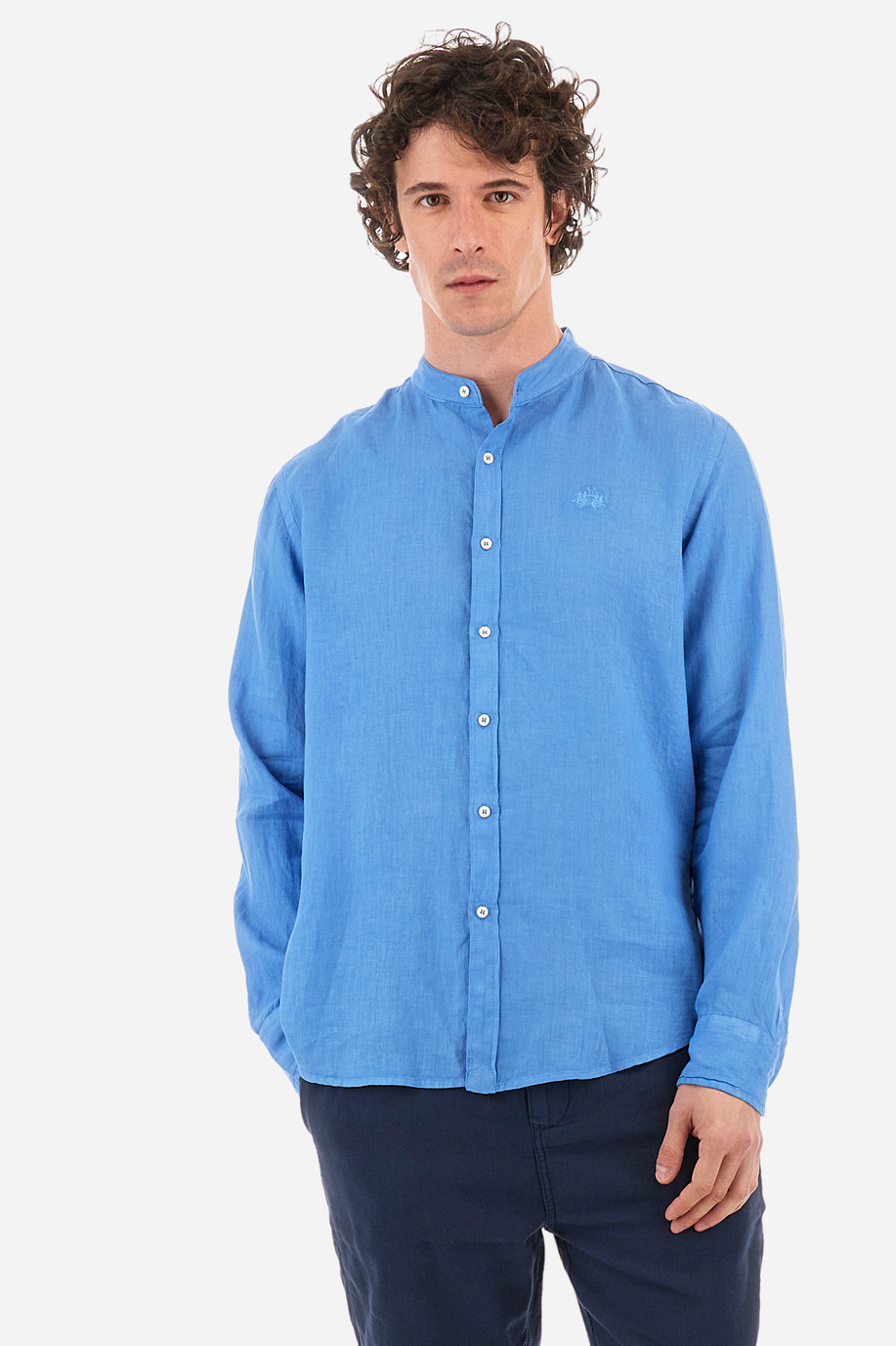 Regular-fit linen shirt - Yasr - Essential | La Martina - Official Online Shop