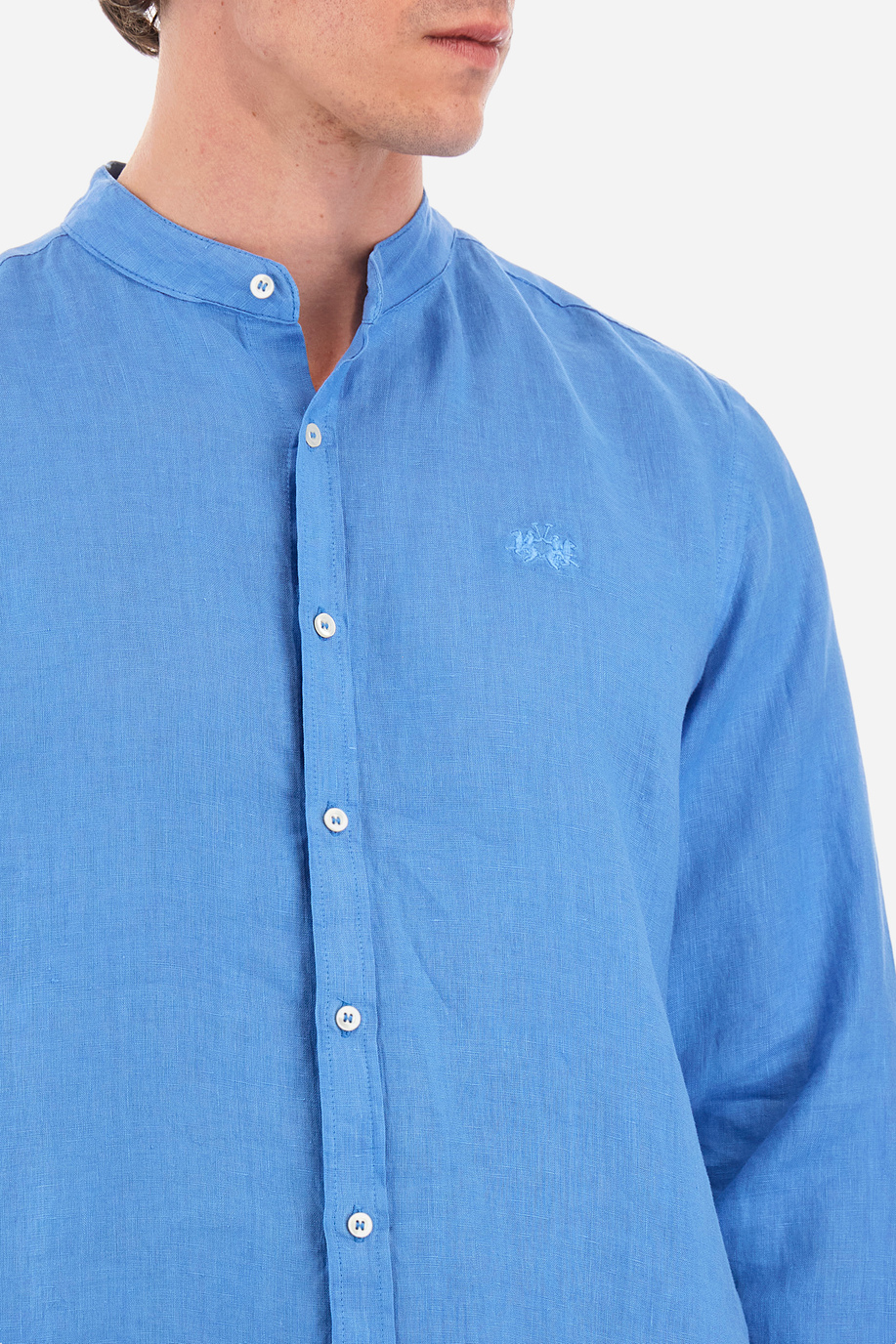 Camisa de lino de corte recto - Yasr - XLarge sizes | La Martina - Official Online Shop