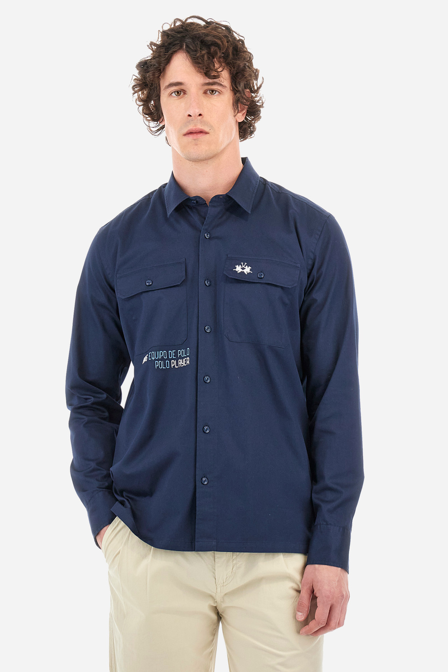 Camisa de algodón de corte cómodo - Yoshifumi - Polo Player | La Martina - Official Online Shop