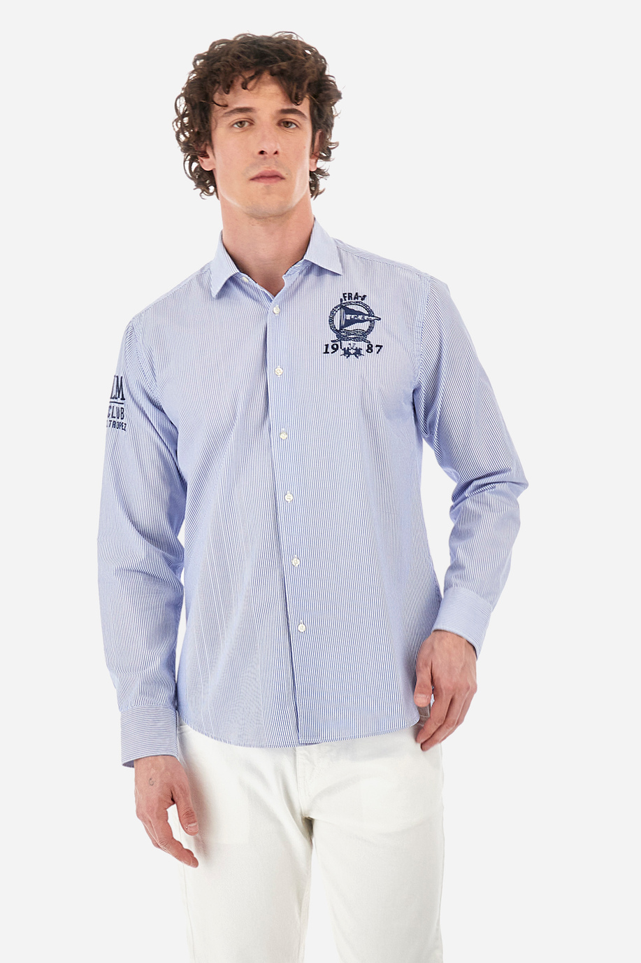 Camisa de poplín con estampado de rayas - Innocent - Camisas | La Martina - Official Online Shop