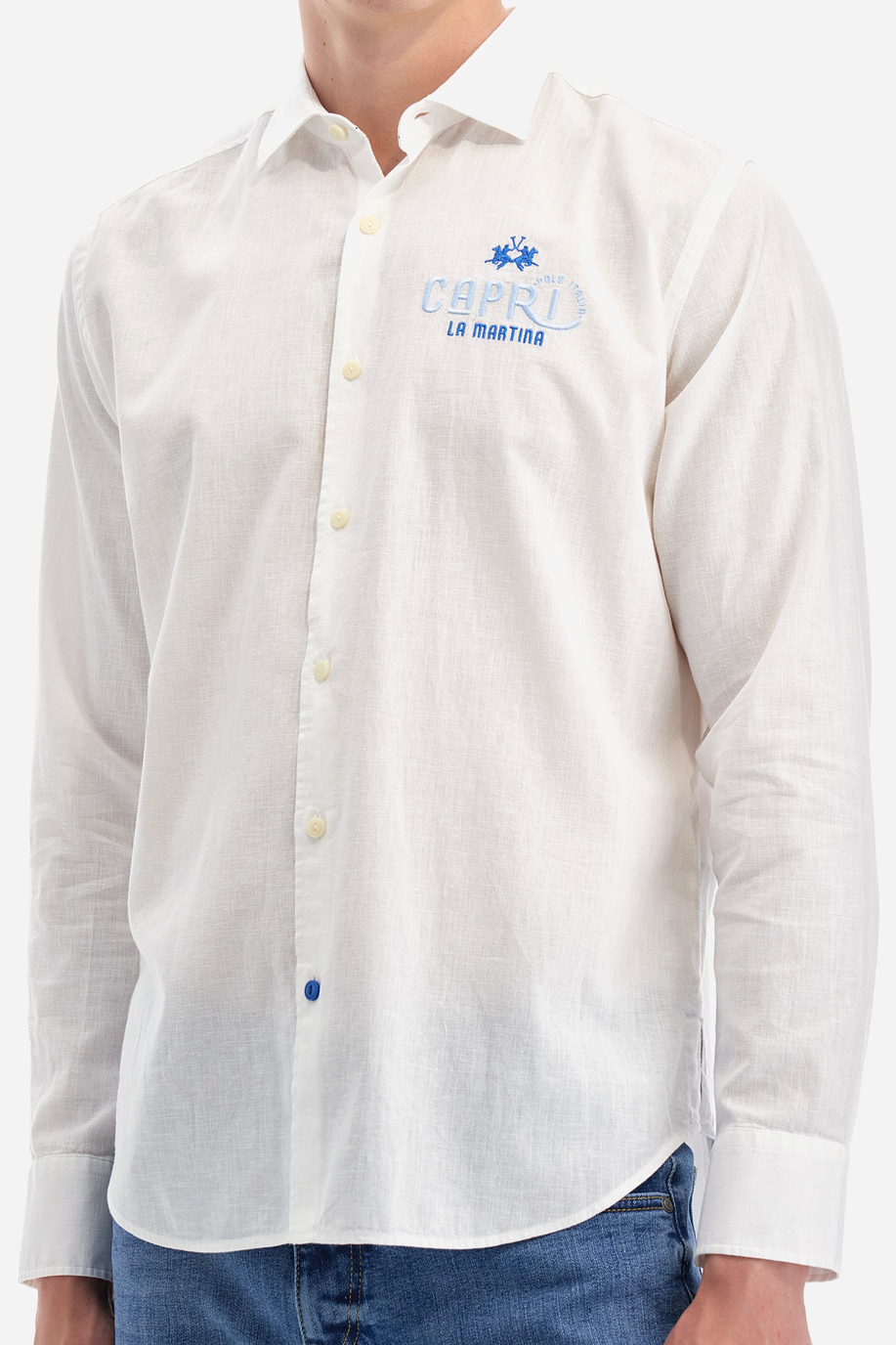 Camicia in cotone e lino - Innocent - Camicie | La Martina - Official Online Shop
