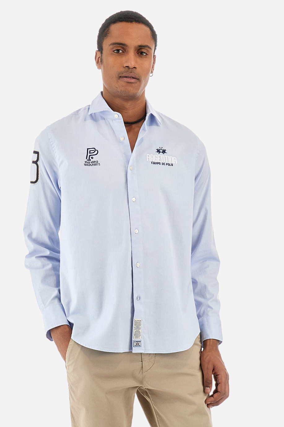 Camisa de algodón de corte cómodo - Yishmael - Polo Player | La Martina - Official Online Shop
