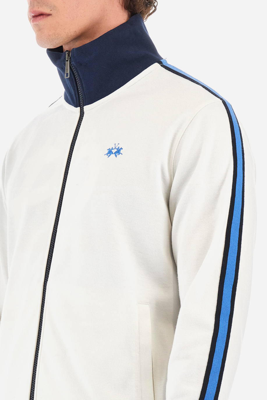 Regular-fit sweatshirt in synthetic fabric - Yuan - Men | La Martina - Official Online Shop