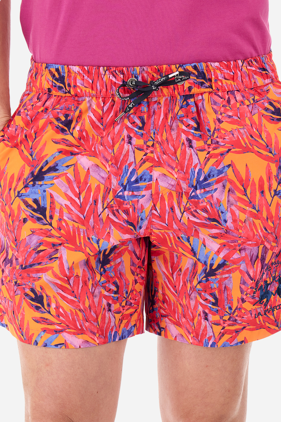 Regular-fit swimming shorts in synthetic fabric - Clint - Swimwear | La Martina - Official Online Shop