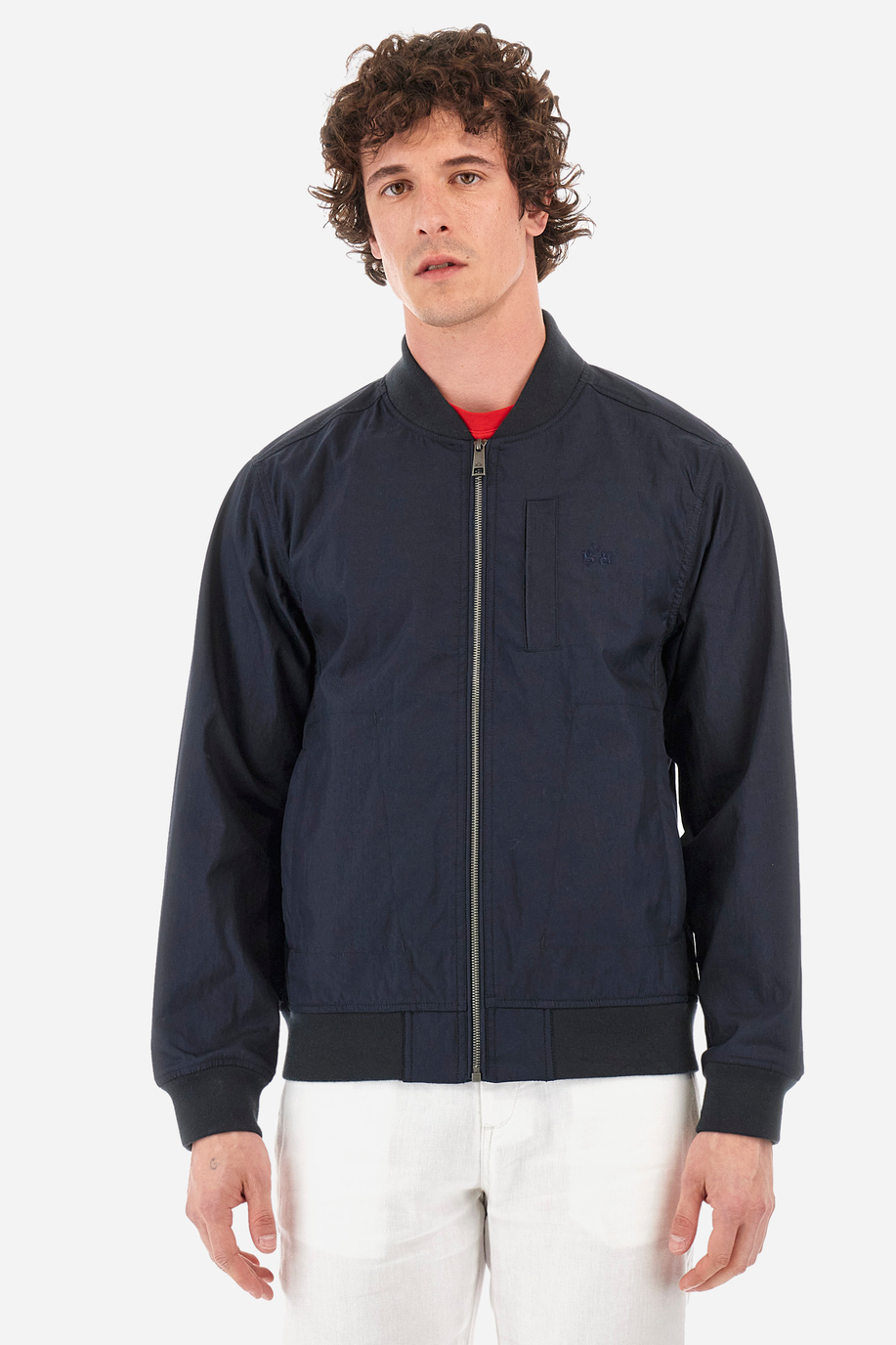 Regular-fit bomber jacket in mixed cotton - Yochonon - Outerwear | La Martina - Official Online Shop