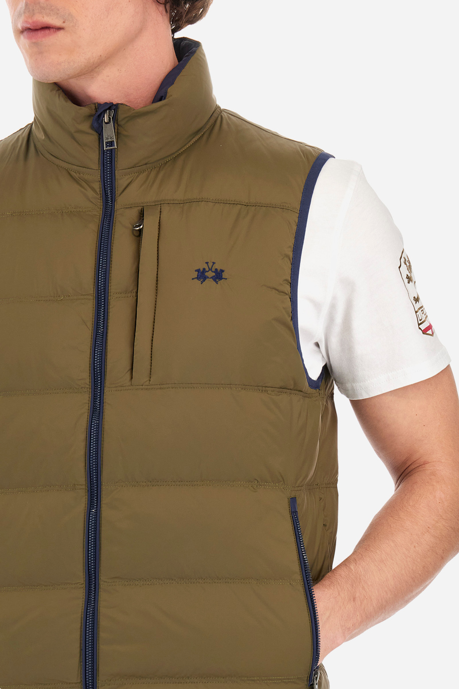 Regular-fit gilet in synthetic fabric - Yusri - Outerwear | La Martina - Official Online Shop