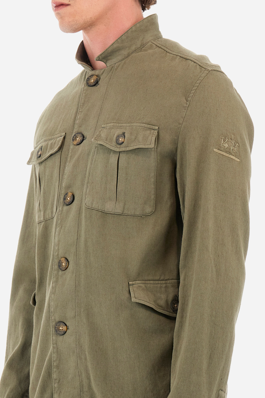 Regular-fit jacket in cotton and linen - Yuthakon - Men | La Martina - Official Online Shop