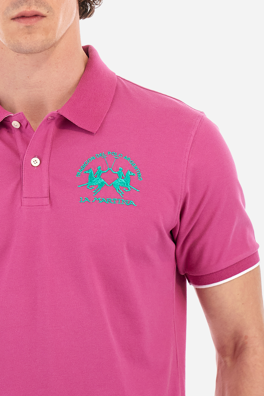 Men’s regular fit stretch cotton polo shirt - Miguel - Polo Shirts | La Martina - Official Online Shop