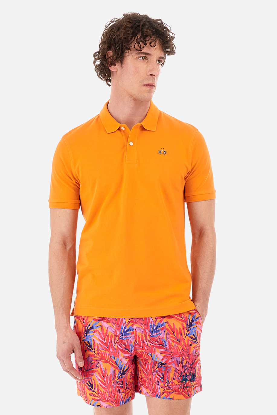 Slim-fit polo shirt in stretch cotton - Eduardo - Polo Shirts | La Martina - Official Online Shop