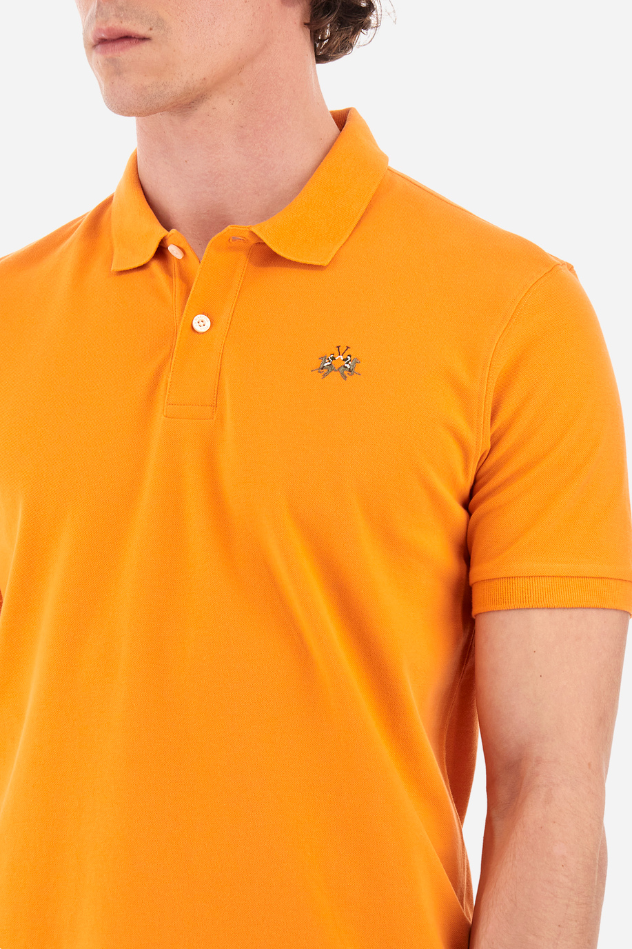 Slim-fit polo shirt in stretch cotton - Eduardo - Spring looks for him | La Martina - Official Online Shop
