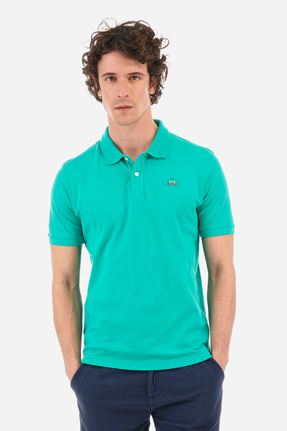 Slim-fit polo shirt in stretch cotton - Eduardo - Men | La Martina - Official Online Shop