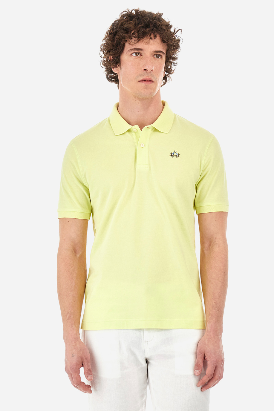 Slim-fit polo shirt in stretch cotton - Eduardo - Spring looks for him | La Martina - Official Online Shop