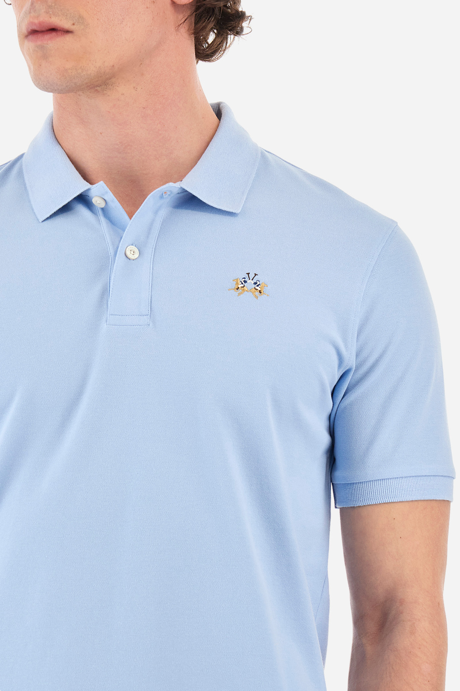Slim-fit polo shirt in stretch cotton - Eduardo - Apparel | La Martina - Official Online Shop