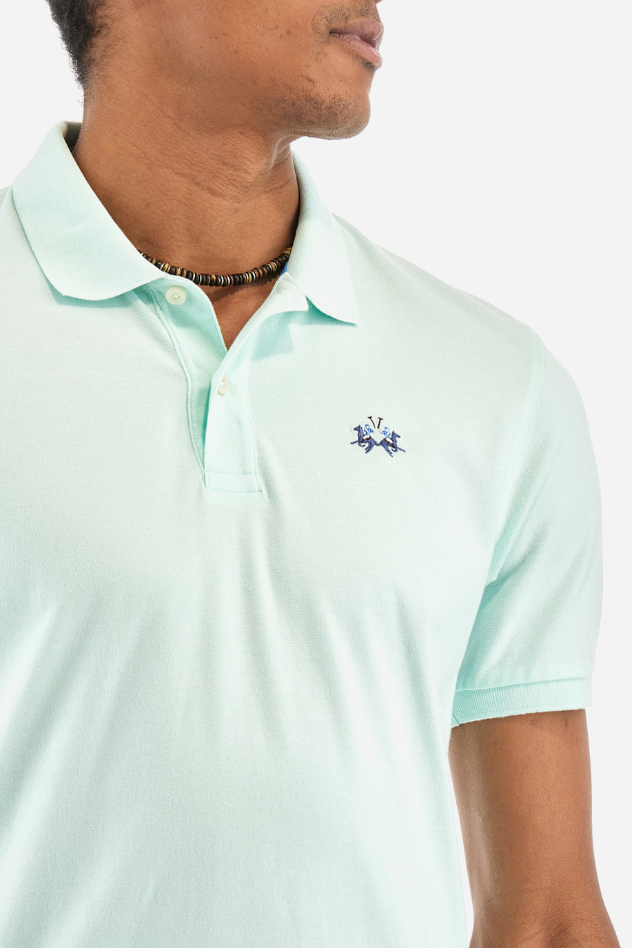 Slim-fit polo shirt in stretch cotton - Eduardo - Men | La Martina - Official Online Shop