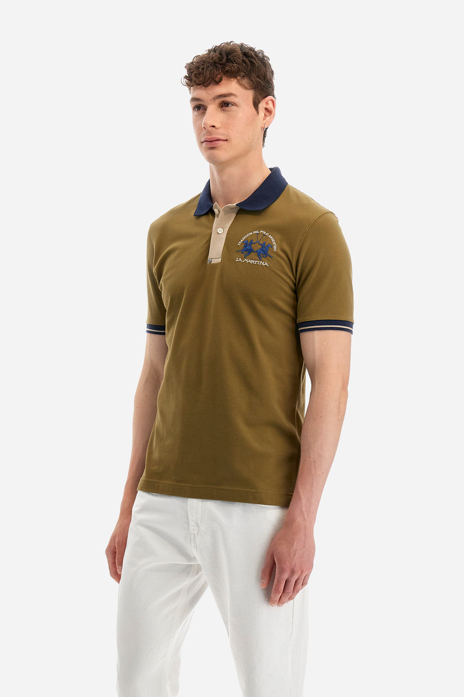 Regular-fit polo shirt in elasticated cotton - Trixie - Men | La Martina - Official Online Shop