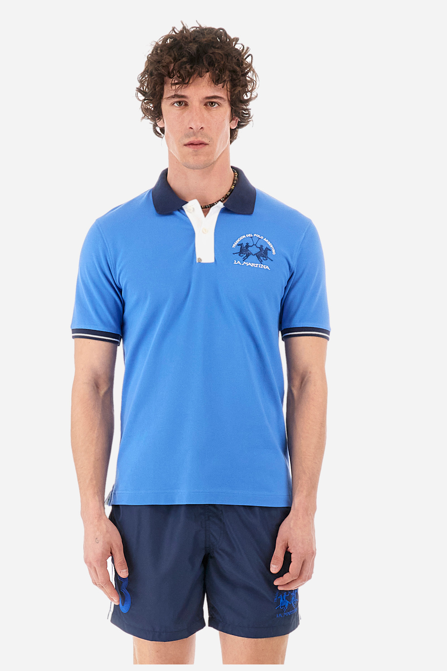 Regular-fit polo shirt in elasticated cotton - Trixie - Spring looks for him | La Martina - Official Online Shop
