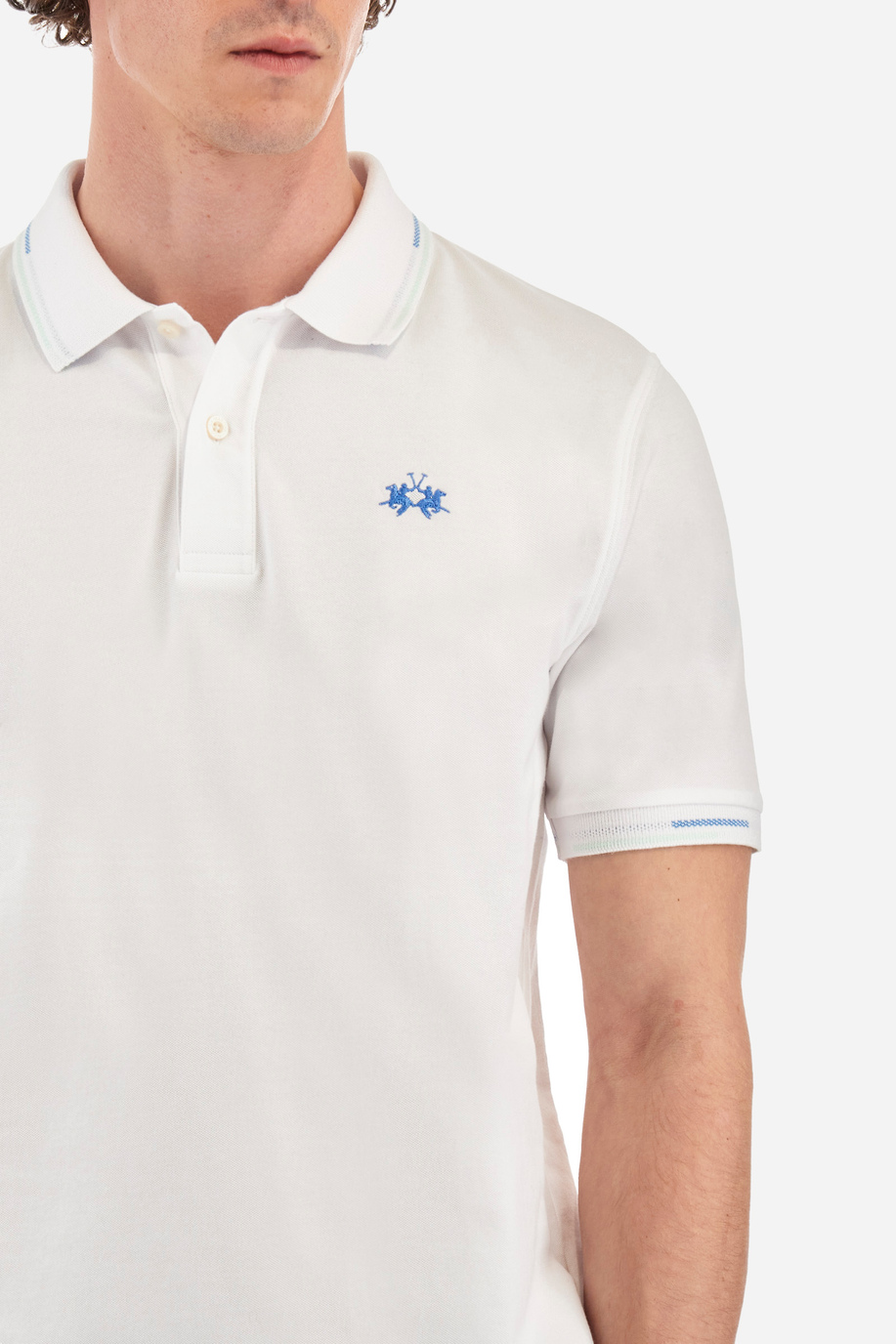 Regular-fit polo shirt in elasticated cotton - Valene - Polo Shirts | La Martina - Official Online Shop