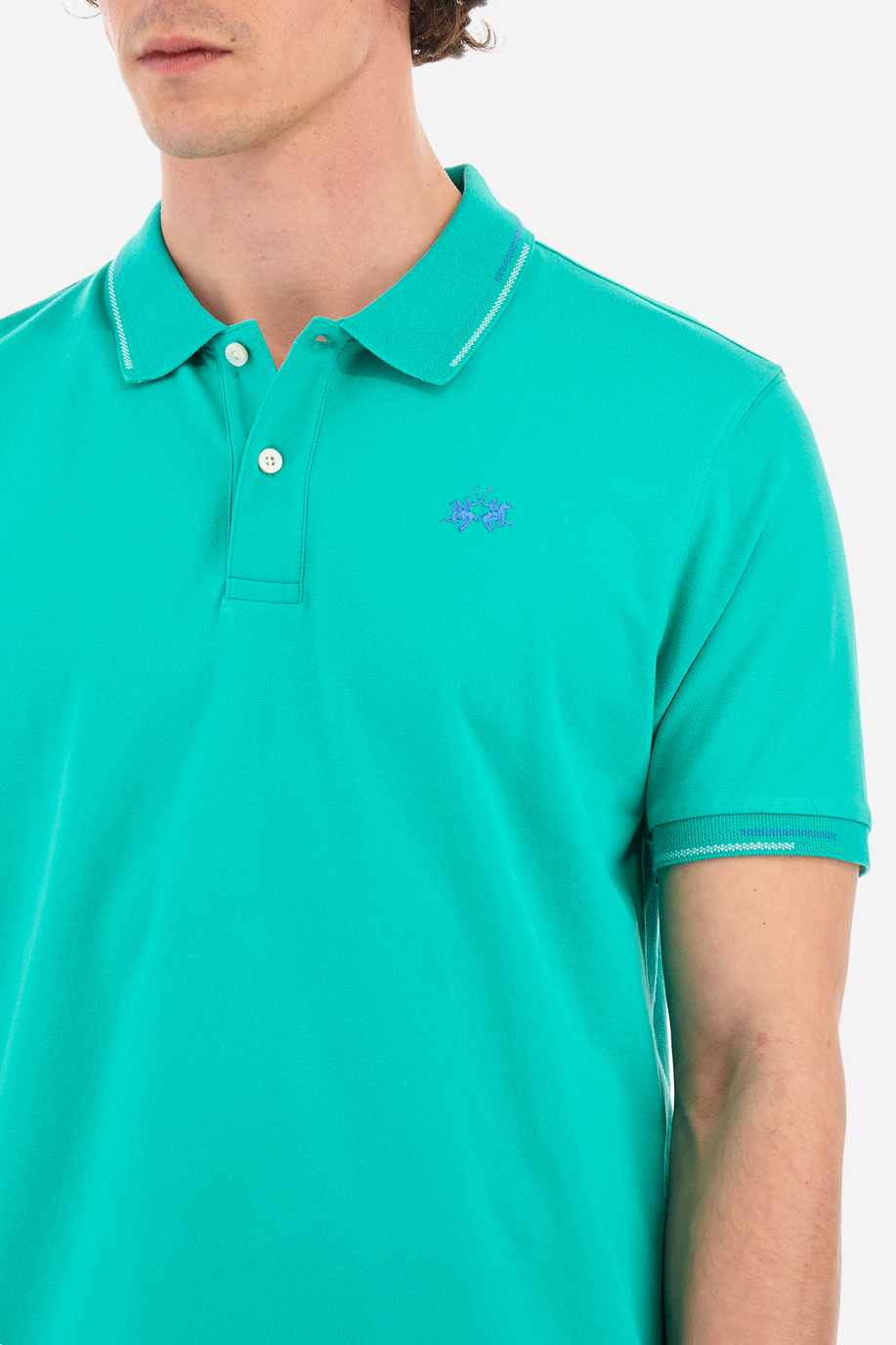Regular-fit polo shirt in elasticated cotton - Valene - Short Sleeve | La Martina - Official Online Shop