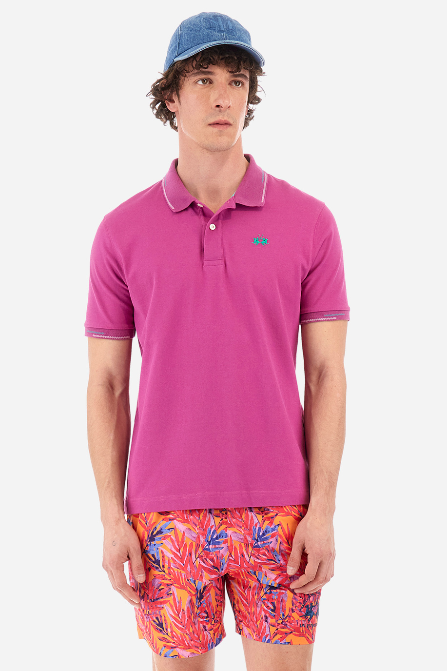 Regular-fit polo shirt in elasticated cotton - Valene - Short Sleeve | La Martina - Official Online Shop