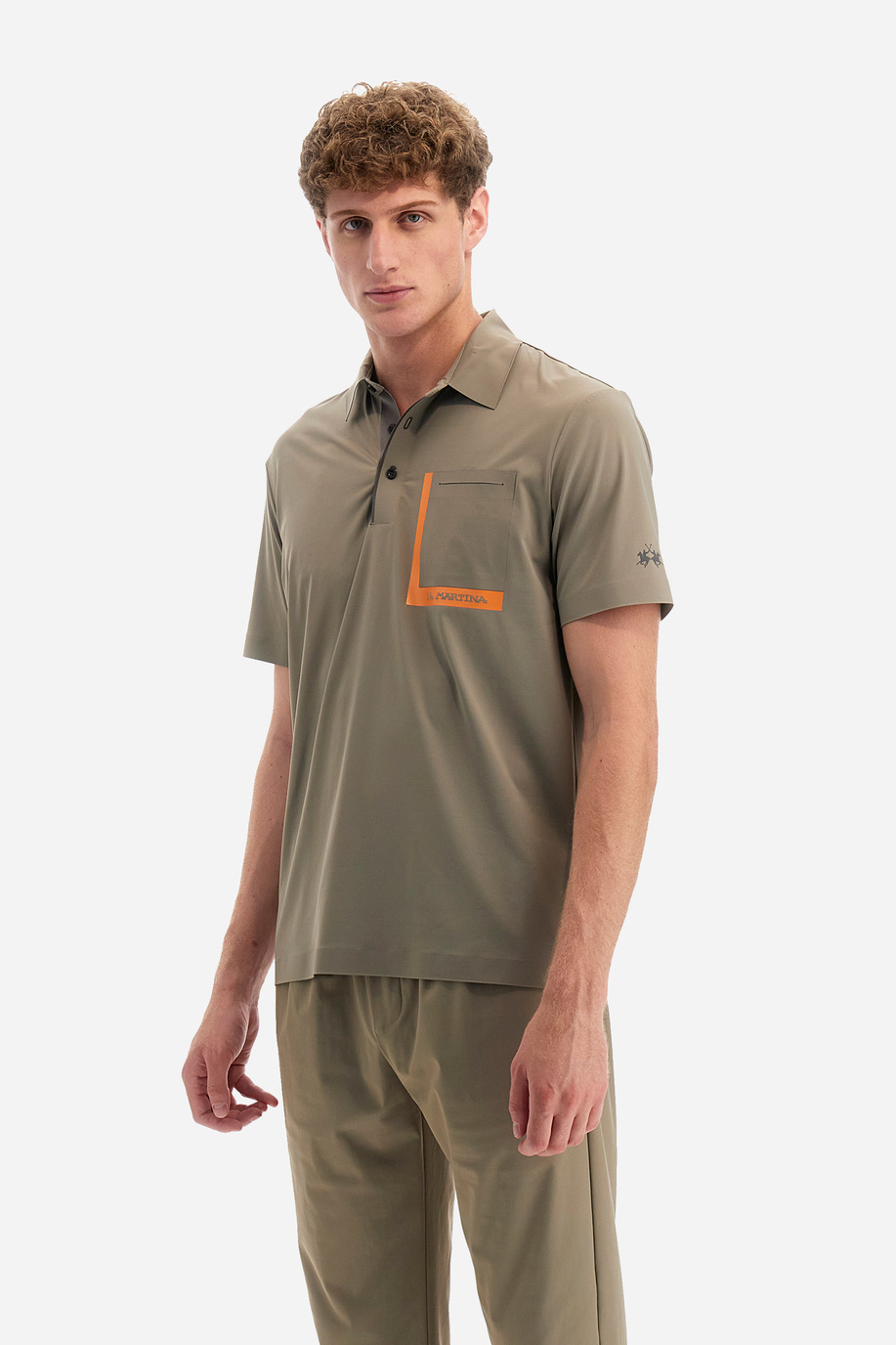 Regular-fit polo shirt in synthetic fabric - Yorik - Apparel | La Martina - Official Online Shop