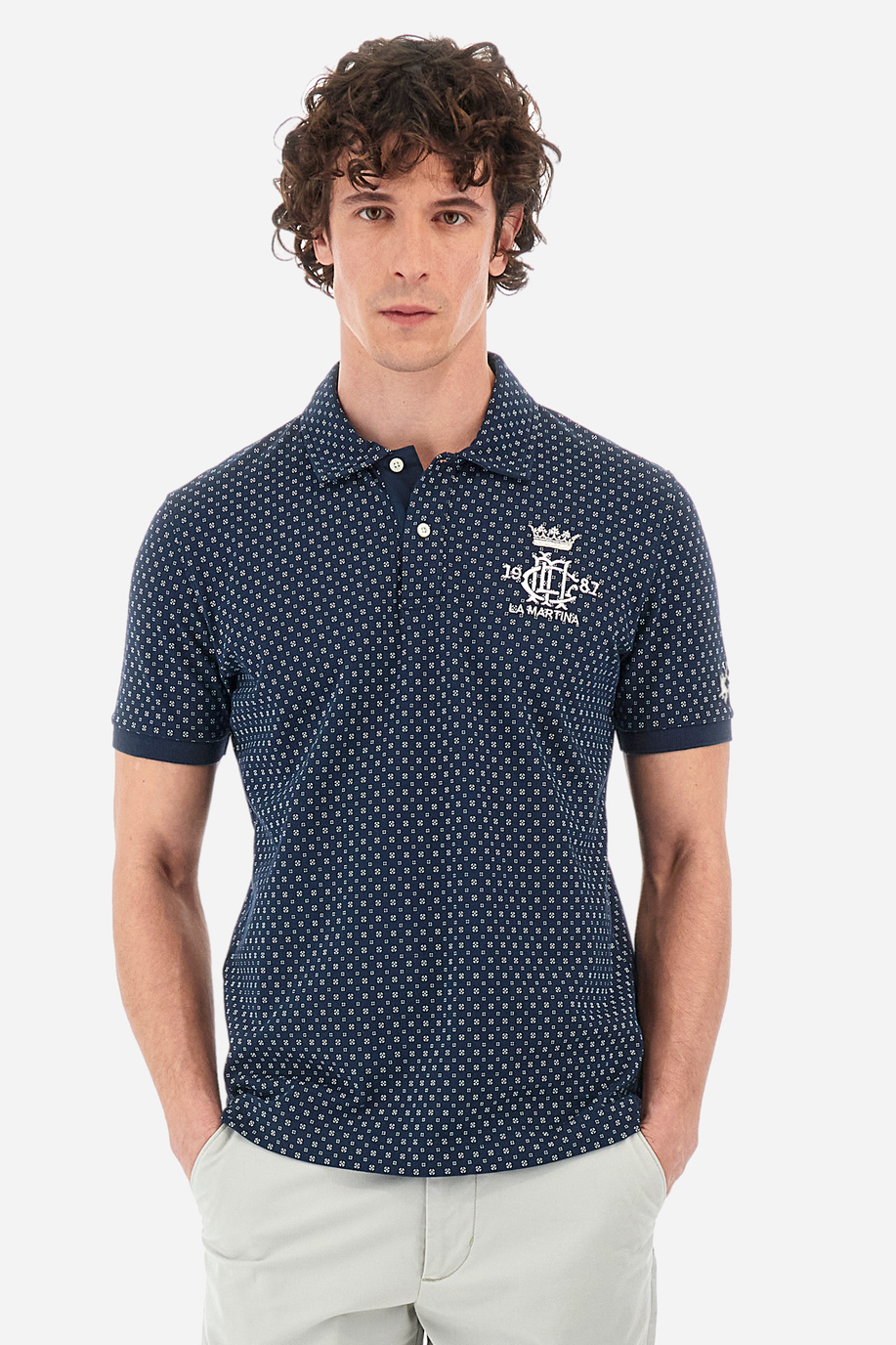 Poloshirt aus Stretch-Baumwolle Regular Fit – Yudell - Poloshirts | La Martina - Official Online Shop