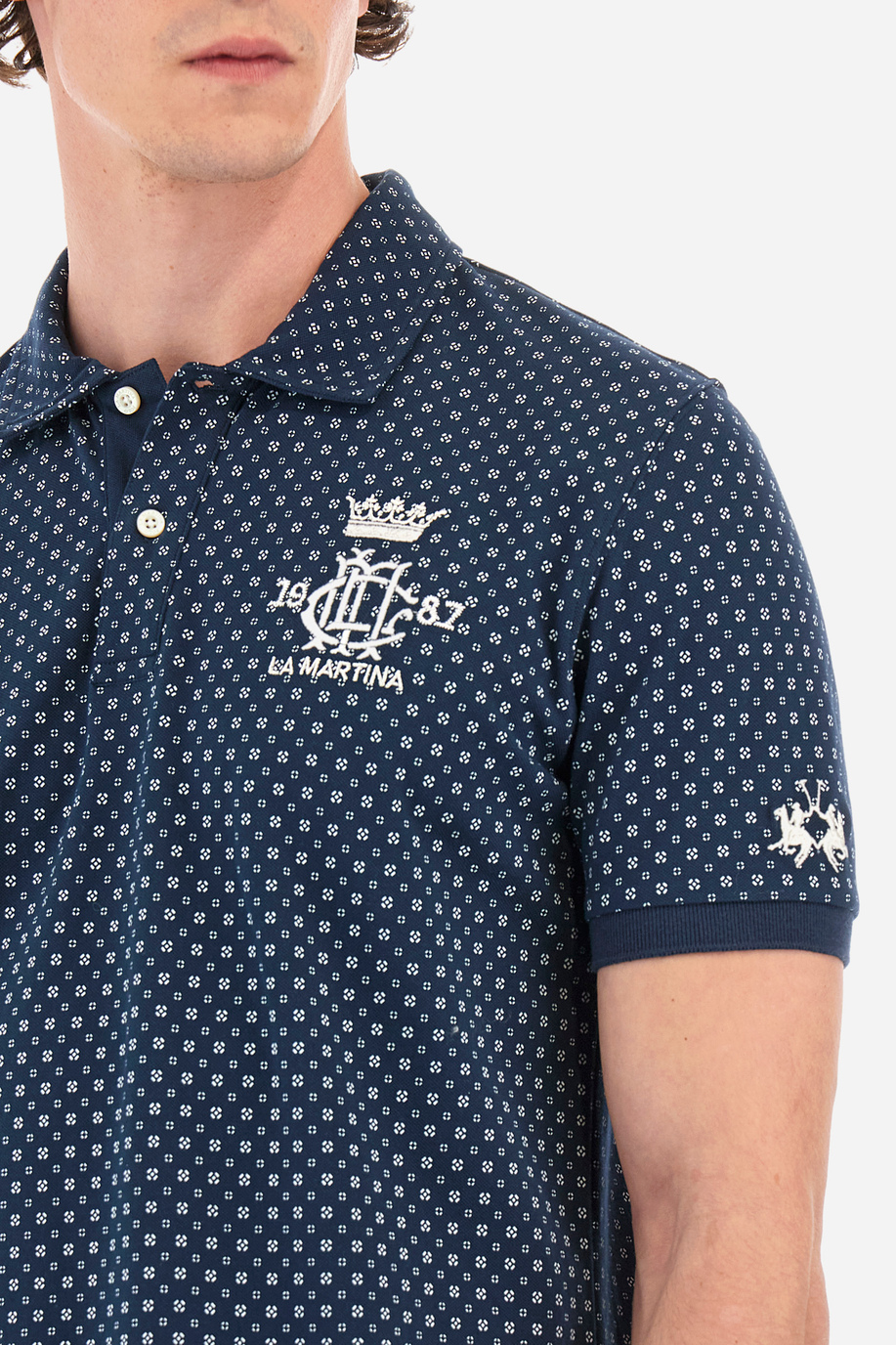 Regular-fit polo in elasticated cotton - Yudell - Polo Shirts | La Martina - Official Online Shop