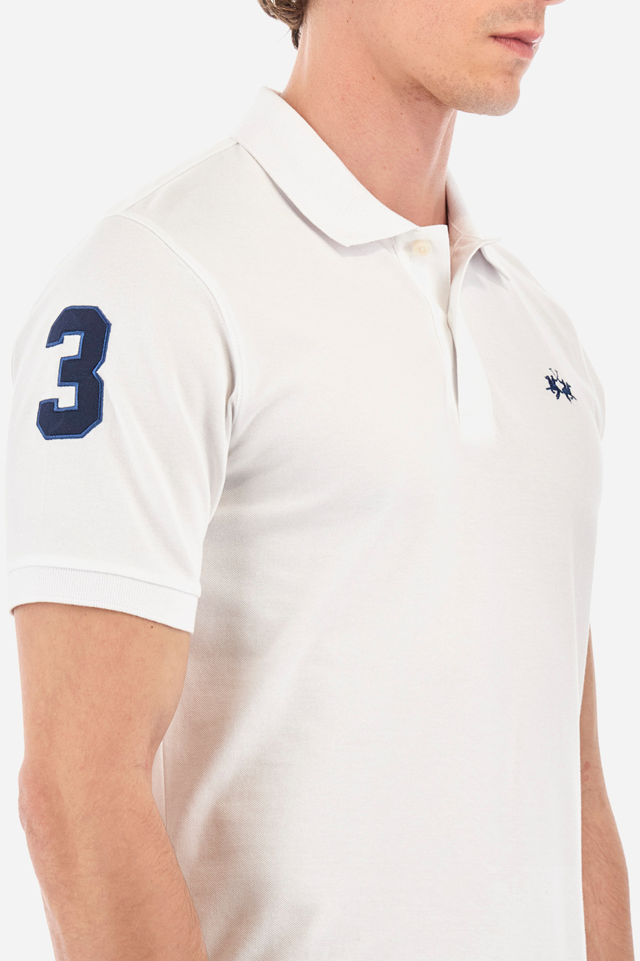 Regular-fit polo shirt in elasticated cotton - Ray - Polo Shirts | La Martina - Official Online Shop