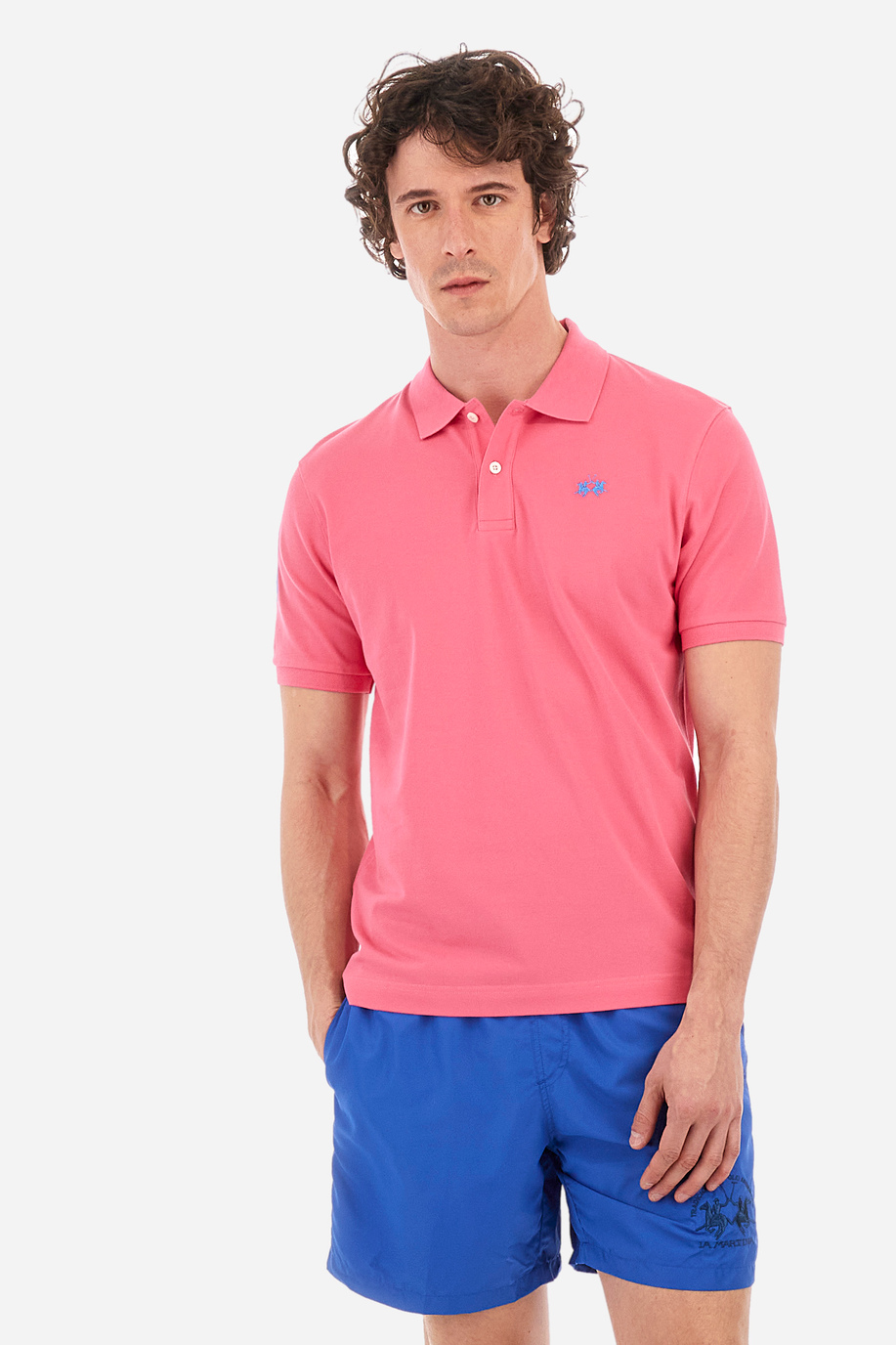Regular-fit polo shirt in elasticated cotton - Ray - Slim fit | La Martina - Official Online Shop