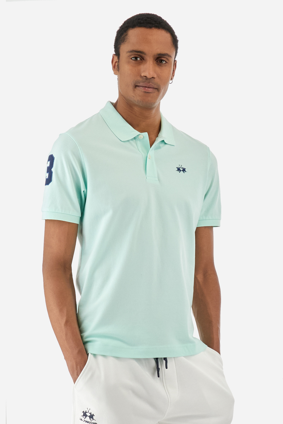Regular-fit polo shirt in elasticated cotton - Ray - Men | La Martina - Official Online Shop