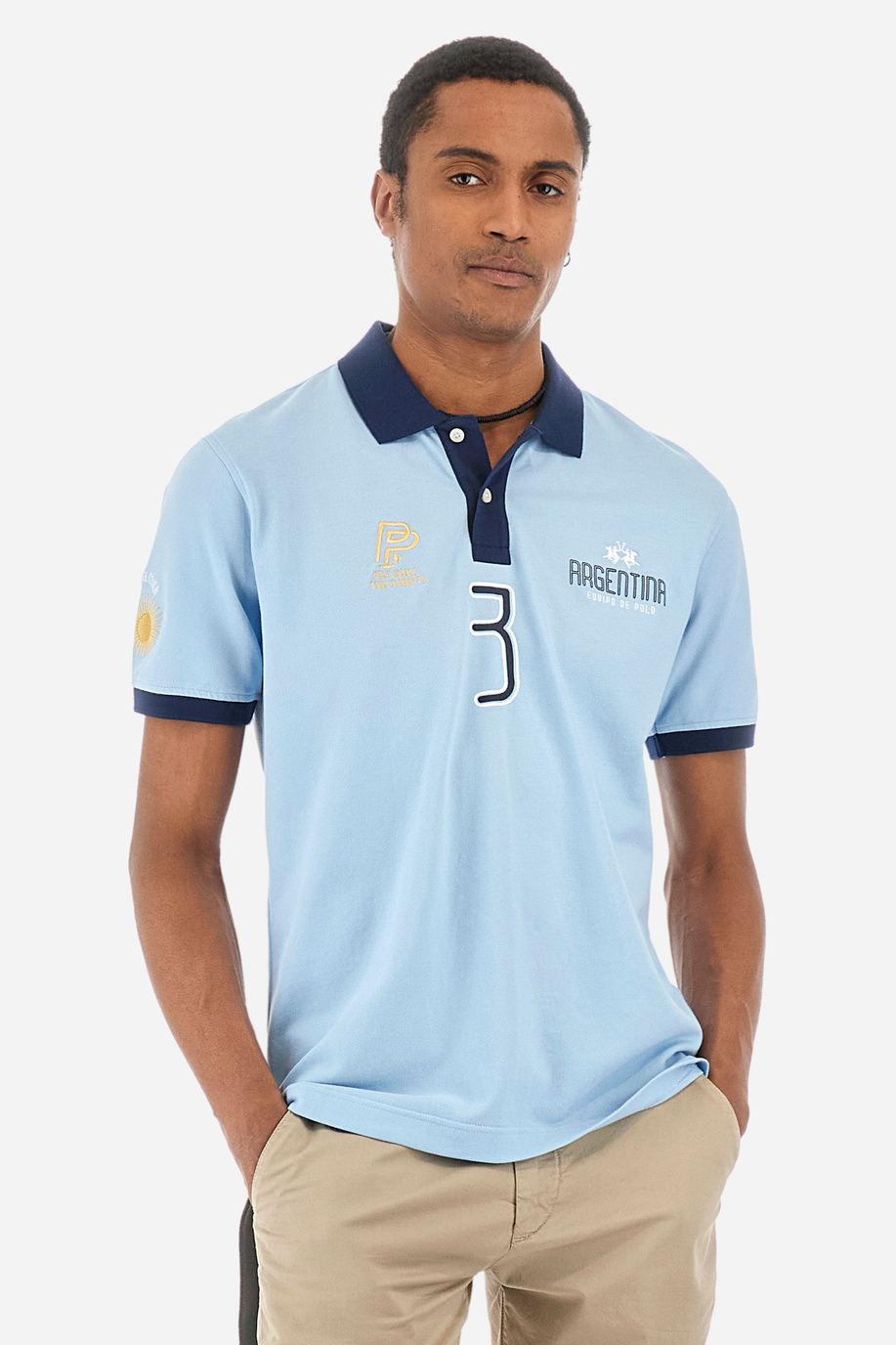 Regular-fit polo shirt in elasticated cotton - Ydan - Polo Shirts | La Martina - Official Online Shop