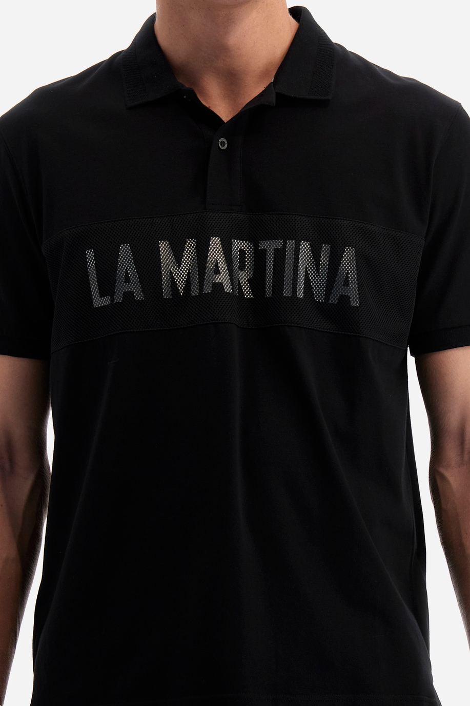 Regular-fit polo shirt in elasticated cotton - Yodrak - Polo Shirts | La Martina - Official Online Shop