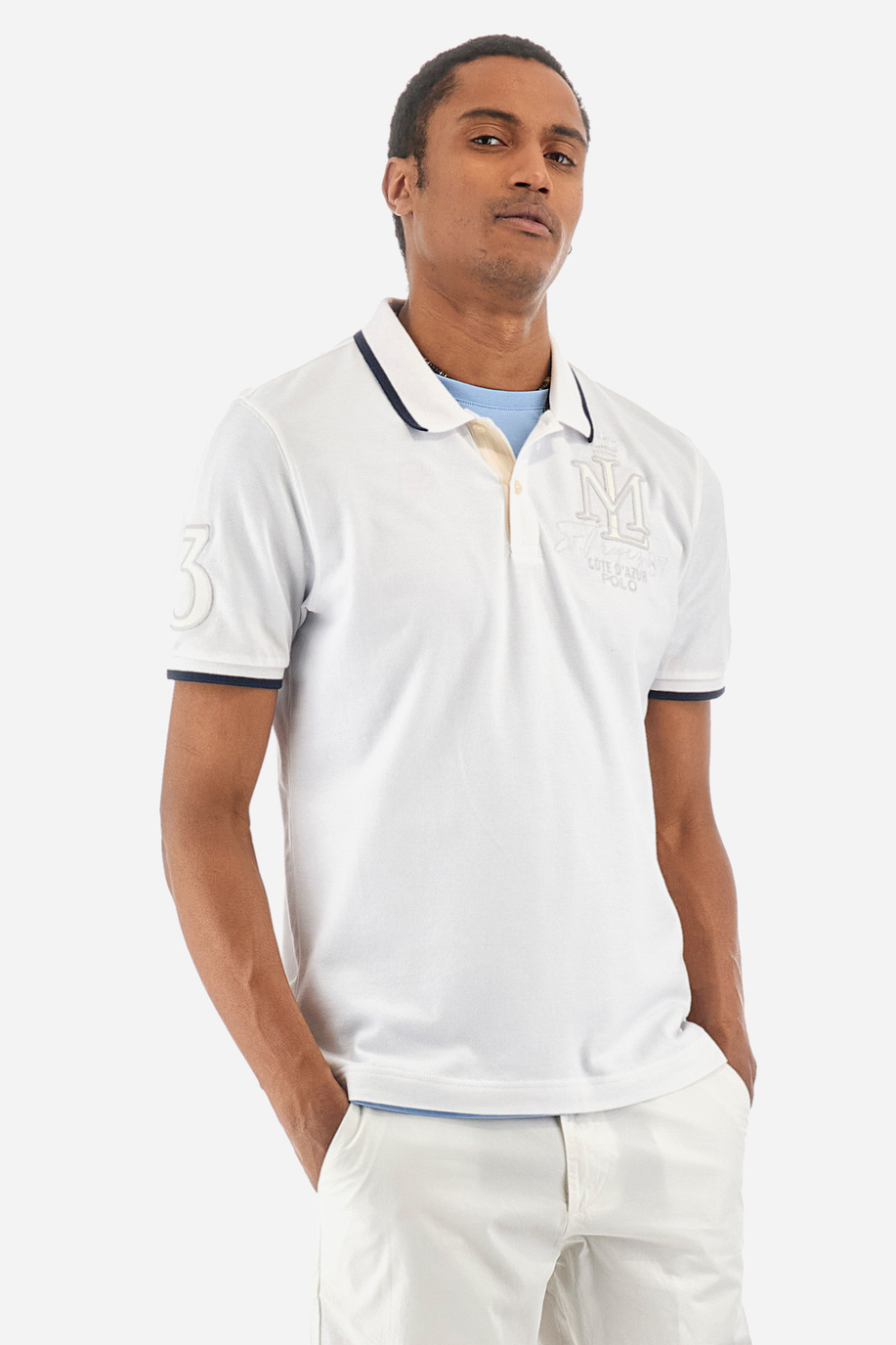 Regular-fit polo shirt in elasticated cotton - Yoseff - New Arrivals Men | La Martina - Official Online Shop