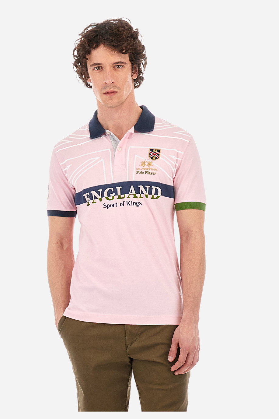 Regular-fit polo shirt in elasticated cotton - Yuria - Men | La Martina - Official Online Shop