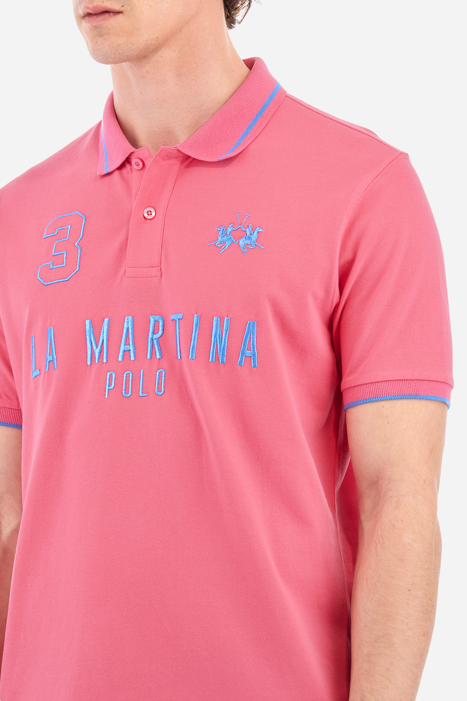 Regular-fit polo shirt in elasticated cotton - Yeshayahu - Polo Shirts | La Martina - Official Online Shop