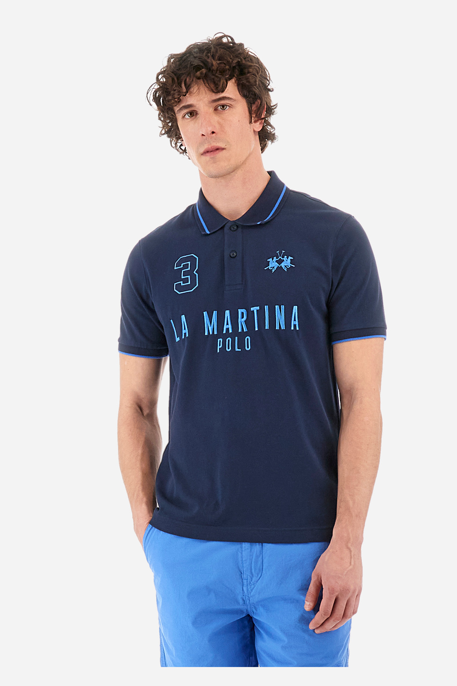 Polo coupe classique en coton stretch - Yeshayahu - XL grandes tailles | La Martina - Official Online Shop