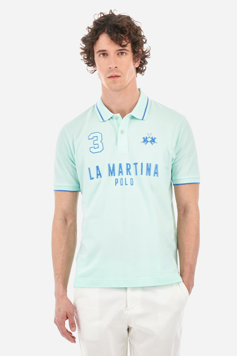 Polo coupe classique en coton stretch - Yeshayahu - Homme | La Martina - Official Online Shop