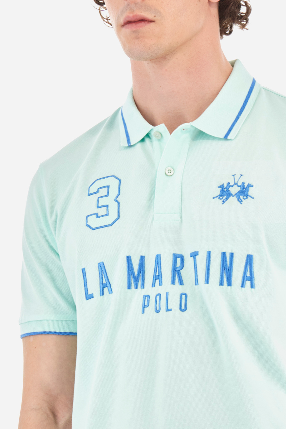 Regular-fit polo shirt in elasticated cotton - Yeshayahu - Polo Shirts | La Martina - Official Online Shop