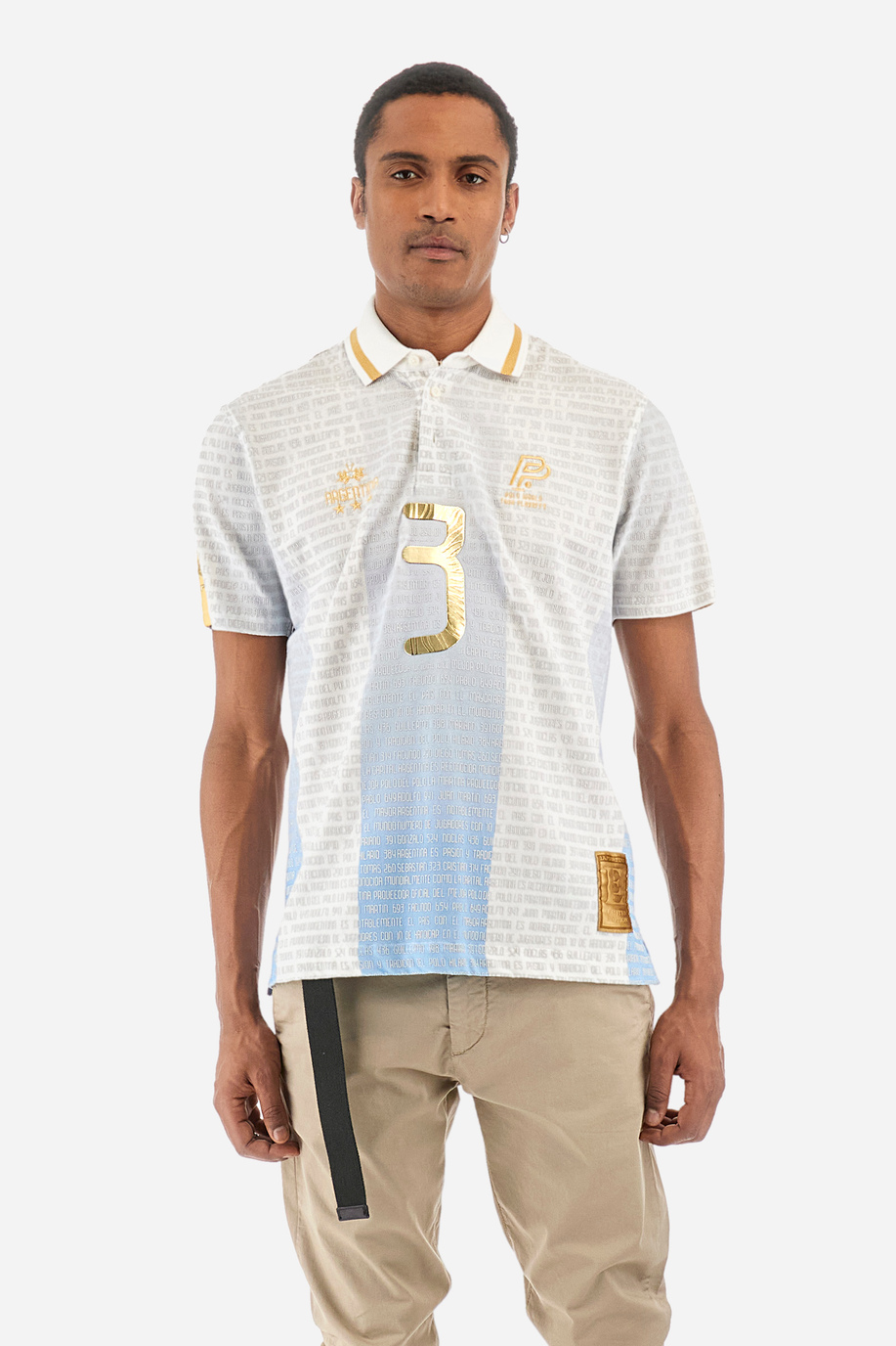 Regular-fit polo shirt in elasticated cotton - Yoshiya - Polo Player | La Martina - Official Online Shop