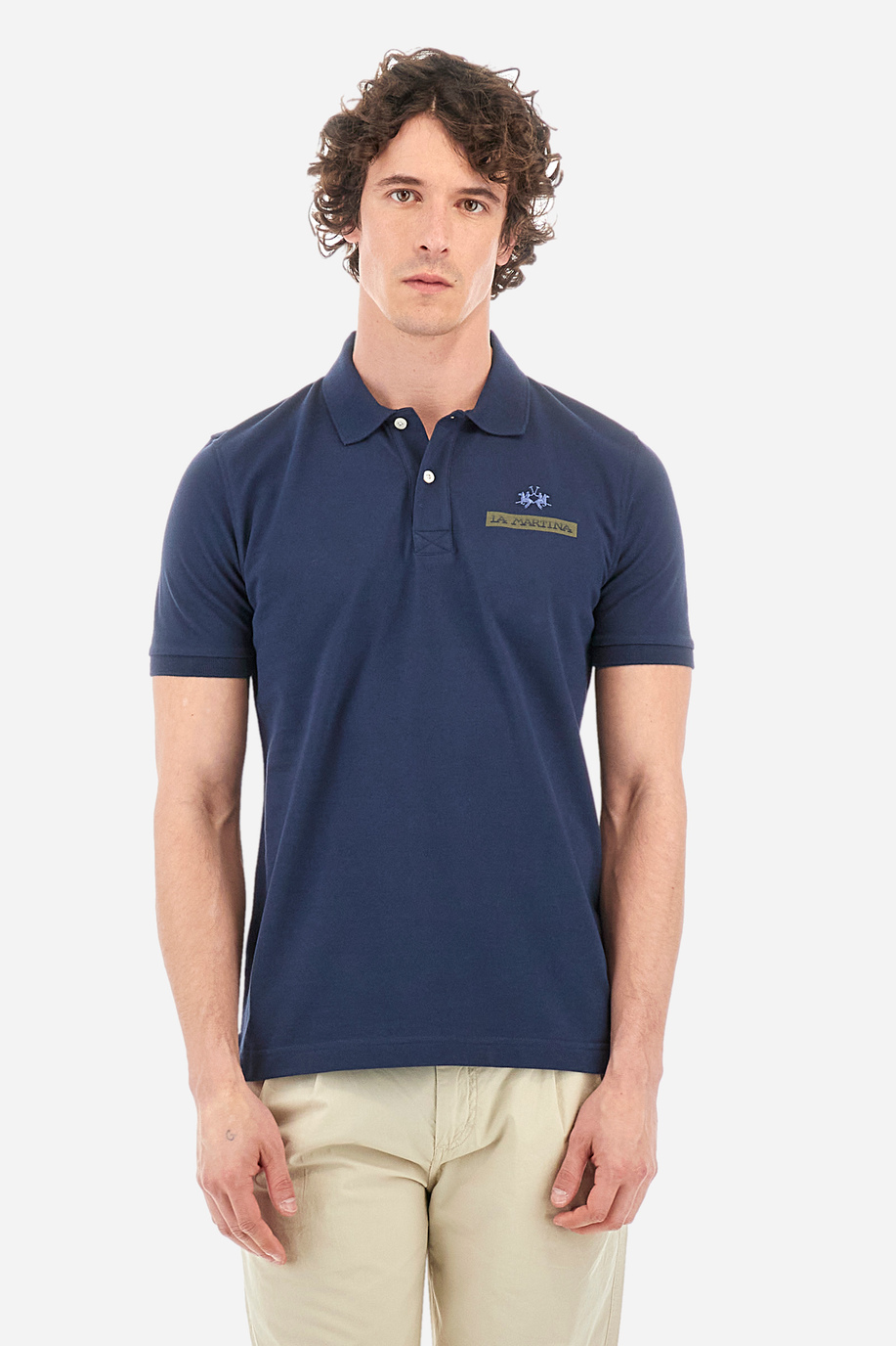 Regular-fit polo shirt in cotton - Yooku - Men | La Martina - Official Online Shop