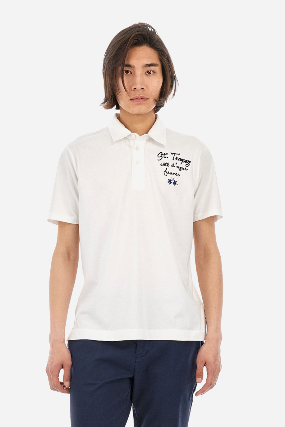 Regular-fit polo shirt in cotton - Yuze - test 2 | La Martina - Official Online Shop