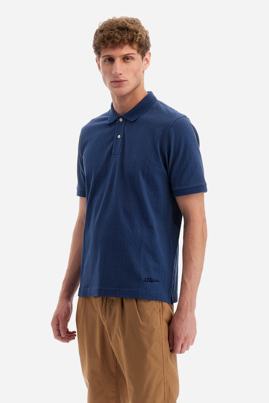 Regular-fit polo shirt in elasticated cotton - Yutaka - Polo Shirts | La Martina - Official Online Shop