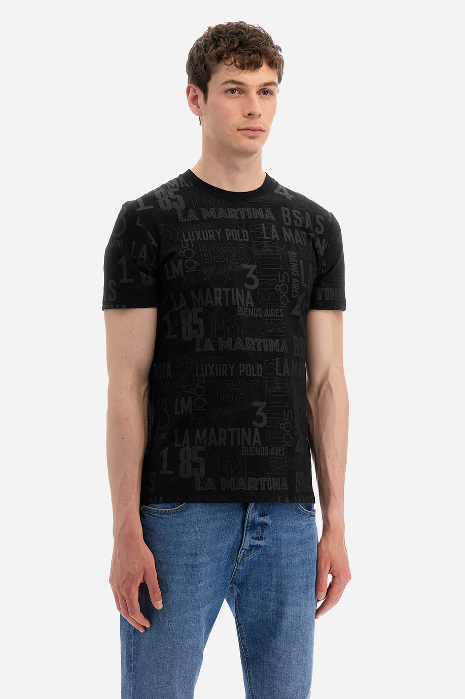 T-shirt regular fit in cotone elasticizzato - Yvo | La Martina - Official Online Shop