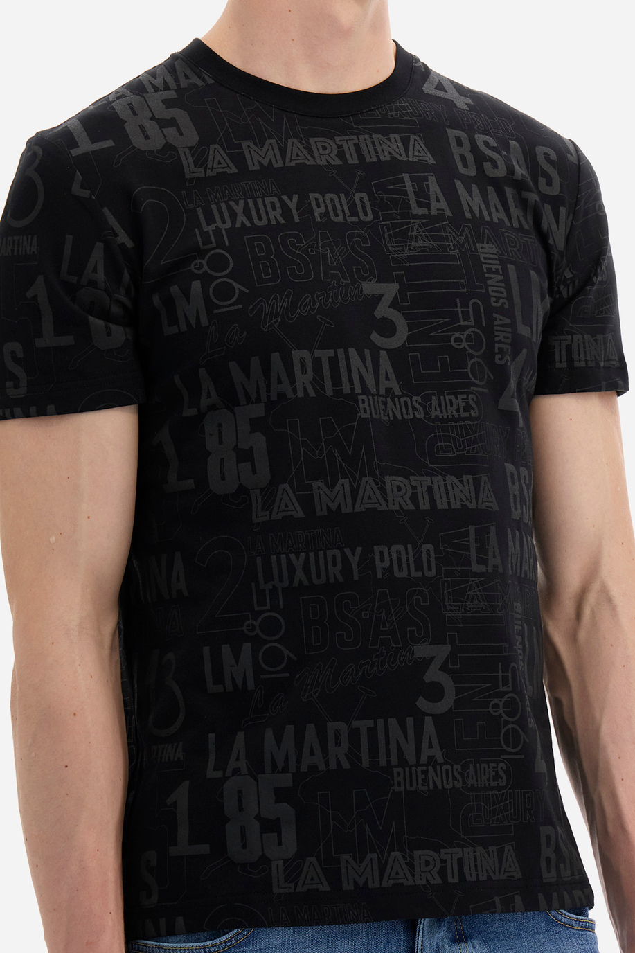 Remera en algodón elastizado de corte recto - Yvo | La Martina - Official Online Shop